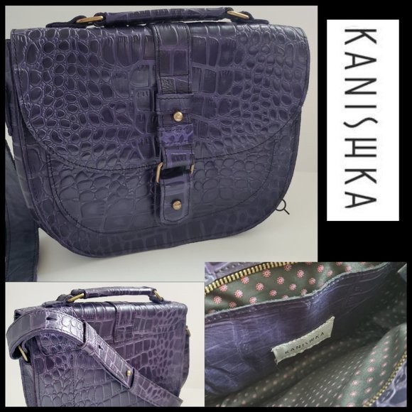 Chic Purple Crocodile-Embossed Women's Bag - Picture 12 of 16